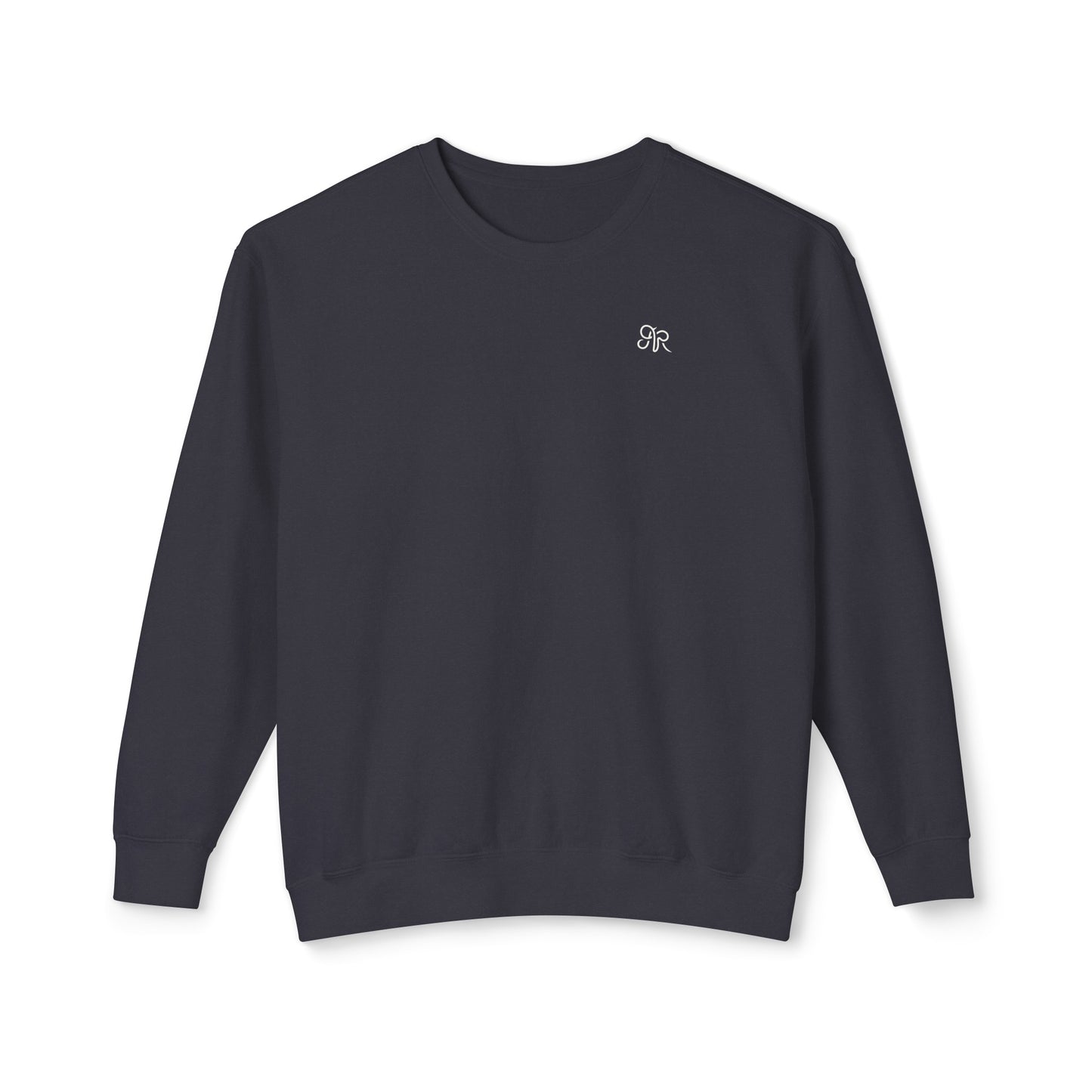 Unisex Lightweight Crewneck Sweatshirt, Arlo Ryleigh - Brand Mark Graphic Crew, Black & Ecru