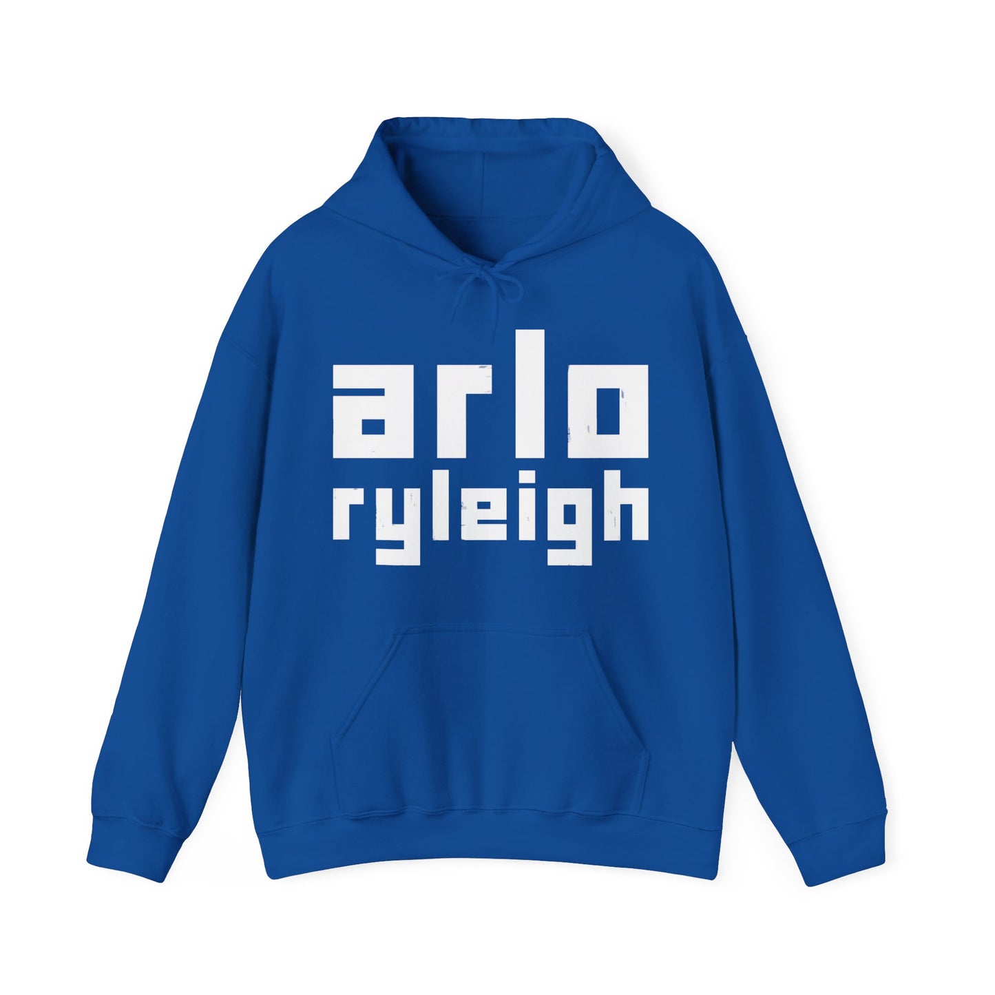 Unisex Heavy Blend Hoodie, Arlo Ryleigh Blocks, Royal White