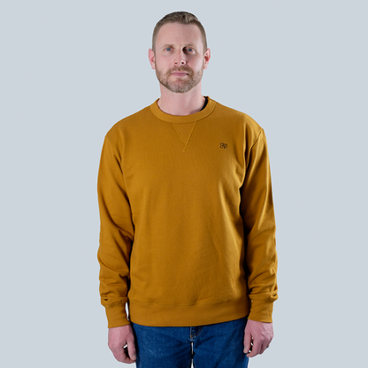 Original AR Monogram Embroidered Crewneck, Mustard