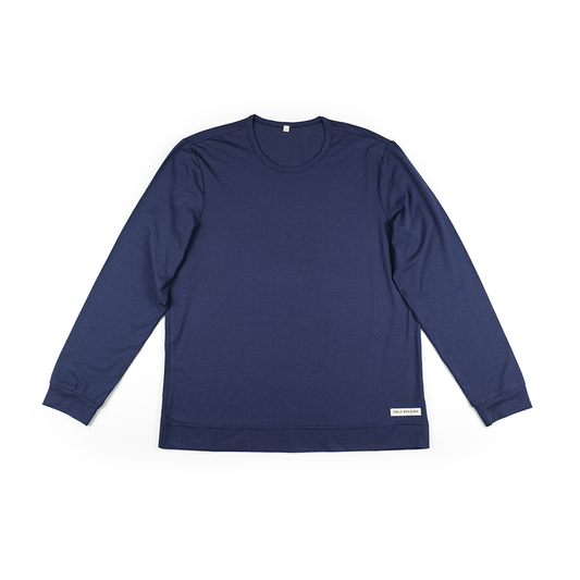 Long-Sleeve Lightweight Crewneck Shirt, Navy