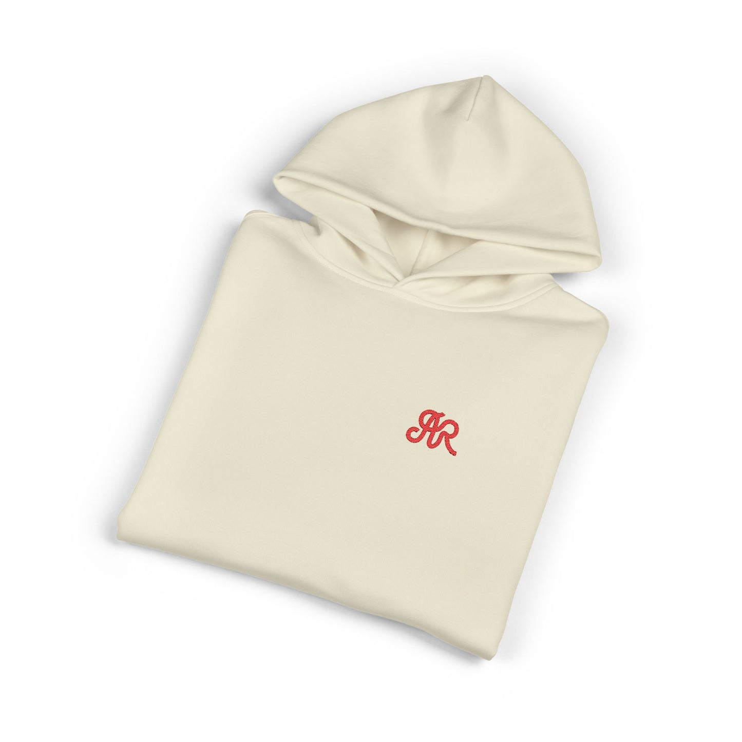 Men's AR Brand Embroidered, Butter & Red - Oversized Pullover Hoodie