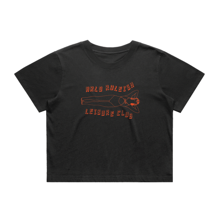 Women's Leisure Club, Faded Black - Heavy Faded Crop Tee