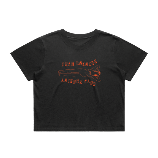 Women's Leisure Club, Faded Black - Heavy Faded Crop Tee