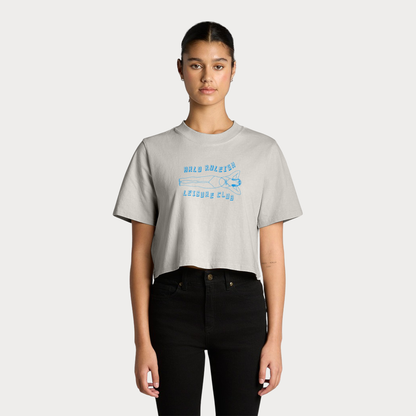 Women's Leisure Club, Faded Bone - Heavy Faded Crop Tee