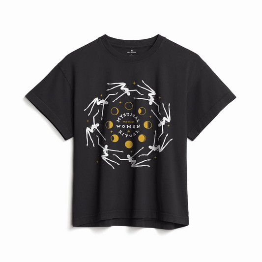 Mystical Women Ritual-Moon Phase Graphic T-Shirt