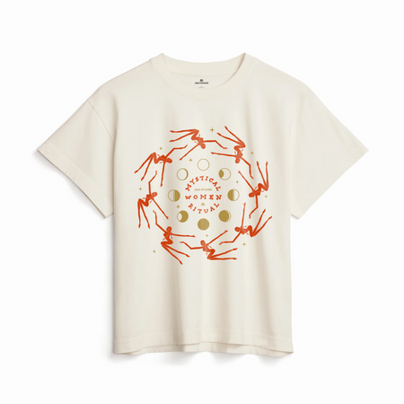 Mystical Women Ritual-Moon Phase Graphic T-Shirt