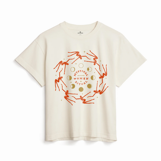 Mystical Women Ritual-Moon Phase Graphic T-Shirt