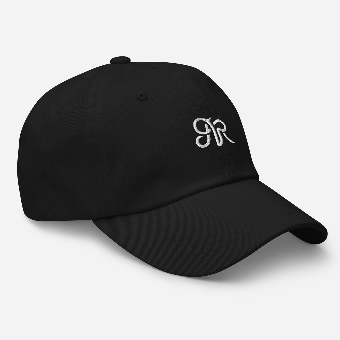 Embroidered Arlo Ryleigh Mark Baseball Hat, Black & White