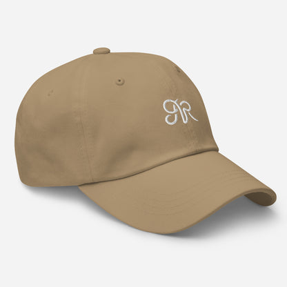 Embroidered Arlo Ryleigh Mark Baseball Hat, Khaki & White