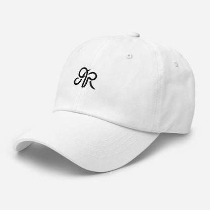 Embroidered Arlo Ryleigh Mark Baseball Hat, White & Black