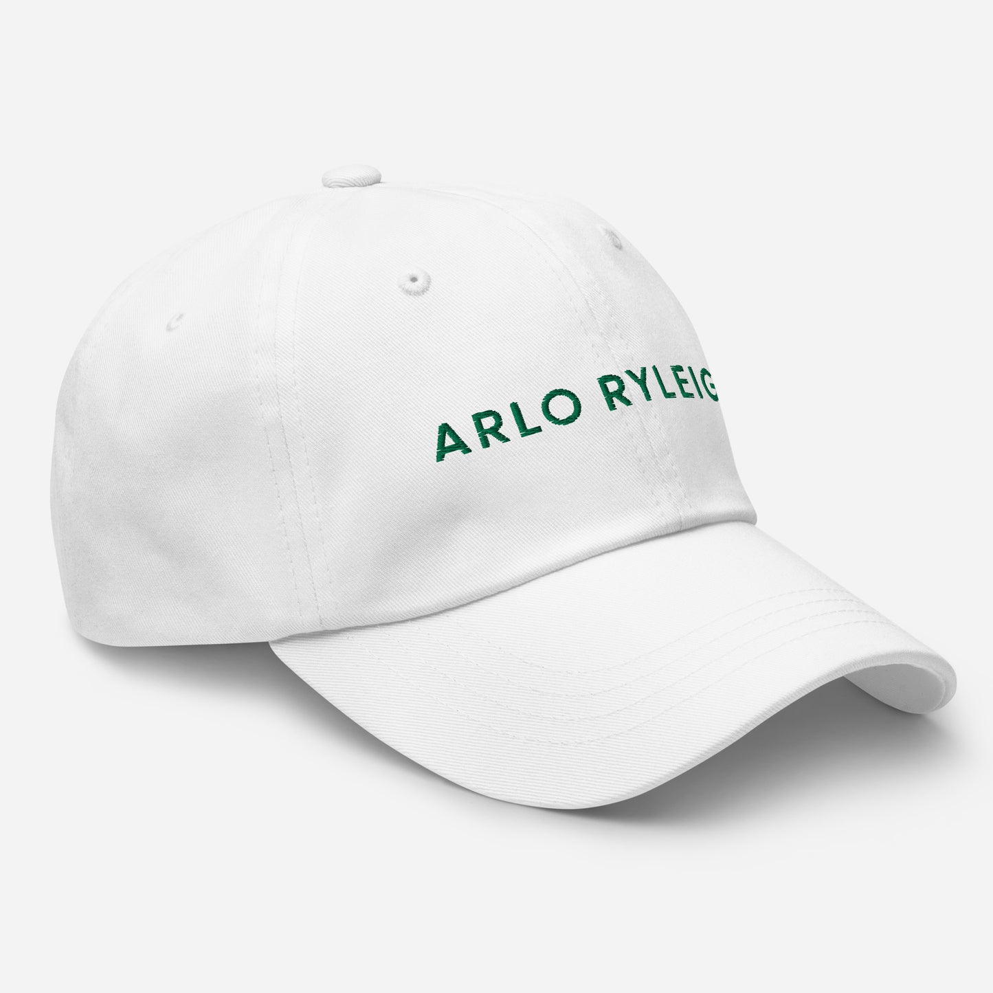 Embroidered Arlo Ryleigh Branded Baseball Cap, White & Spruce