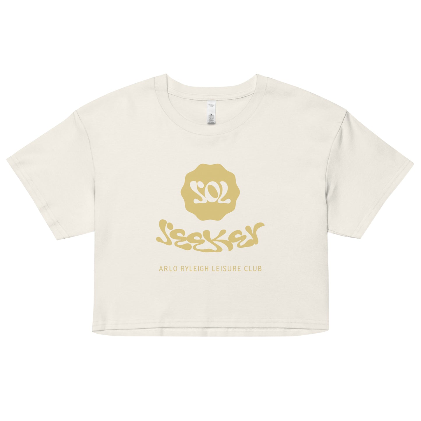 Women’s Crop Tee, Arlo Ryleigh Leisure Club - Sol Seeker Graphic, Ecru